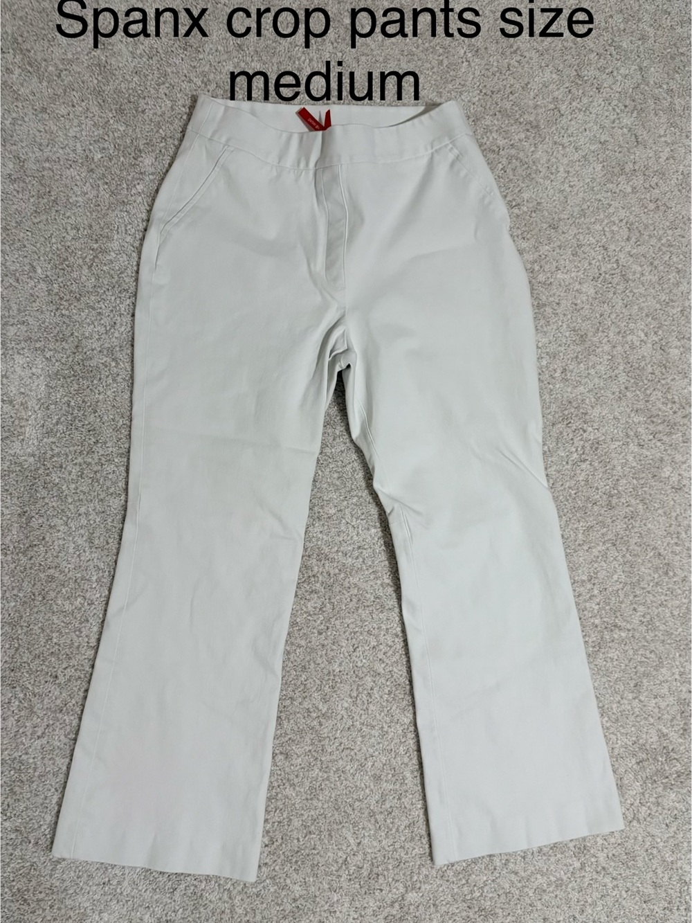 SPANX White Cropped Kick Flare Pants Size Medium